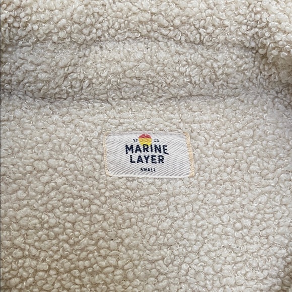 Marine Layer Eden Sherpa Overshirt, ivory cream, size S - Picture 13 of 16